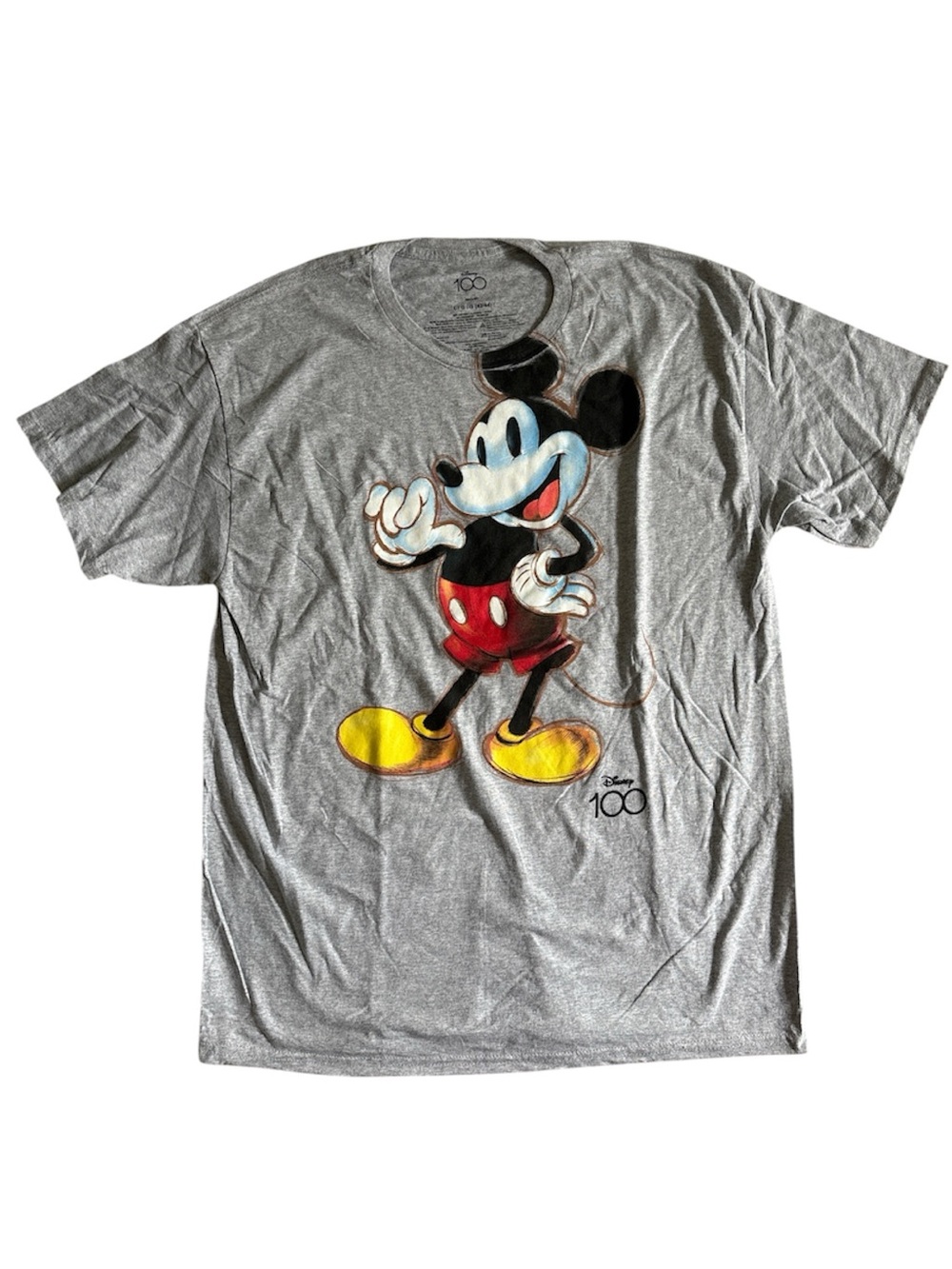 ⭐️ NWOT- Disney Gray Mickey Mouse 100th Anniversary Short Sleeve Tee- Large